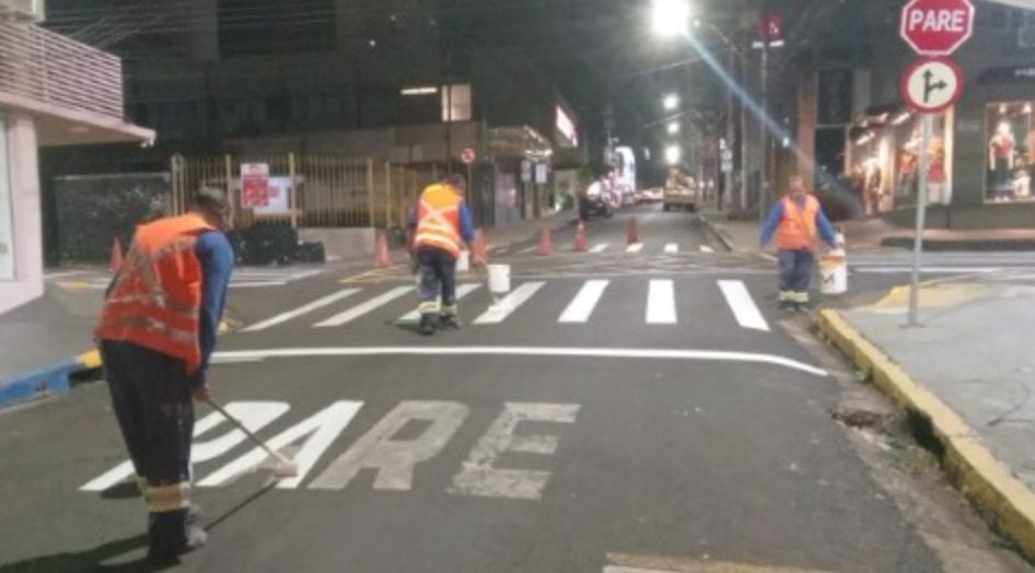Revitalização noturna reforça sinalização no Centro de Prudente